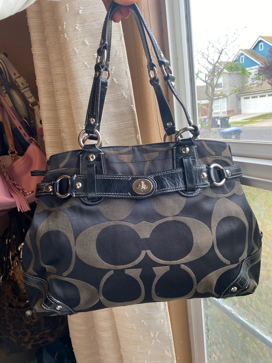 Coach Handbags - Coach Black Signature Shoulder Bag